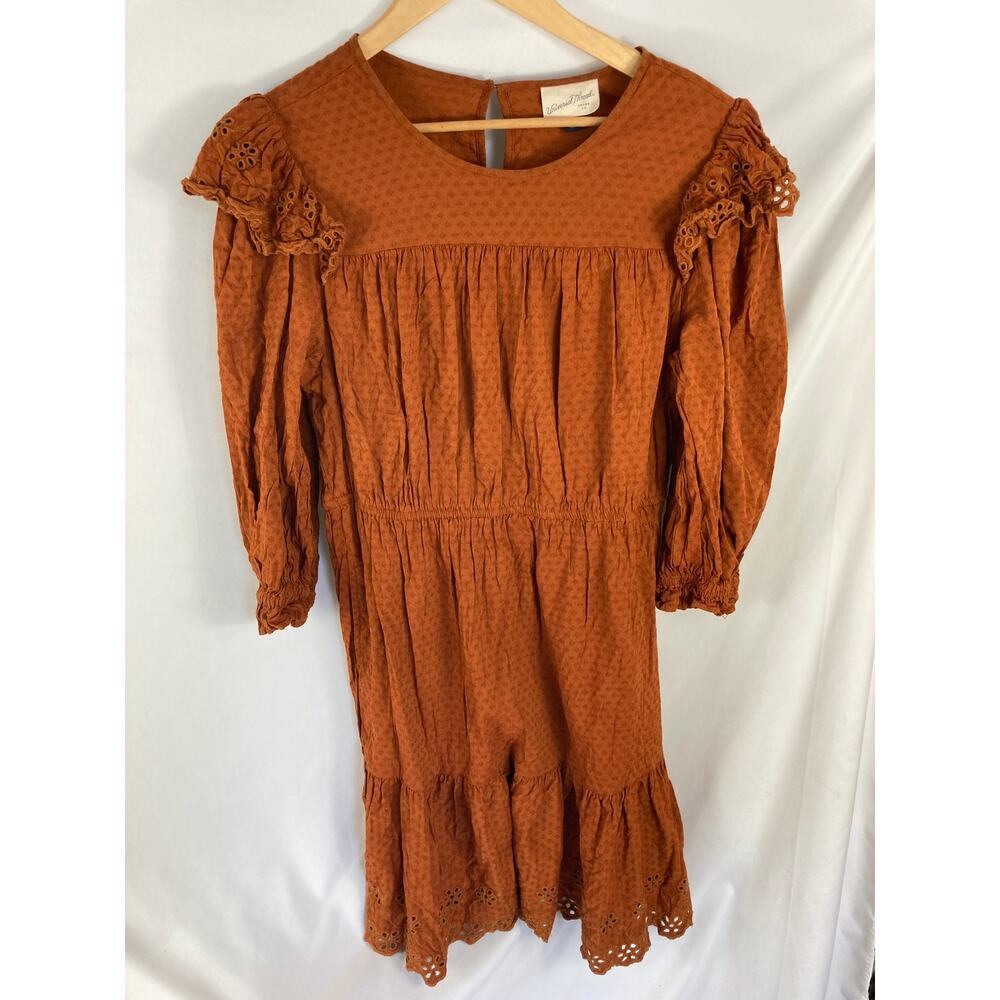 Universal Thread Orange Long Sleeve Tiered Ruffle Dress Size XXL - Picture 2 of 5